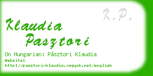 klaudia pasztori business card