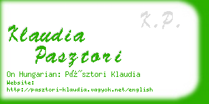 klaudia pasztori business card